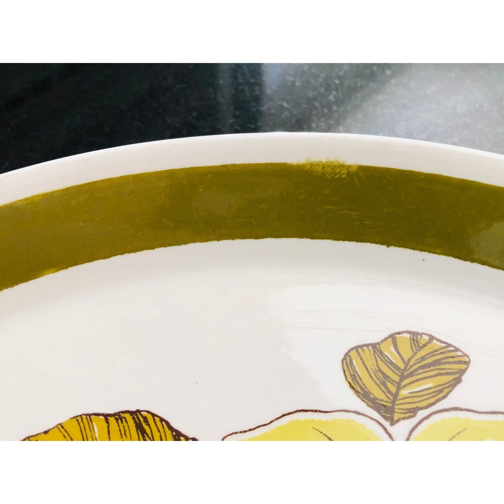 Crown Lynn Forma Emerald Dinner Plate Ironstone Tray Platter Floral Green Yellow - Picture 5 of 7